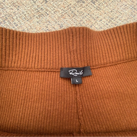 NWOT Rails Jules Ribbed Flare Cotton Silk Blend Pant in Fox size Large - Picture 13 of 16